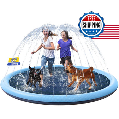 PETOCAT Extra Large Non-Slip Dog Splash Pad Sprinkler Pool - Cool Summer Fun