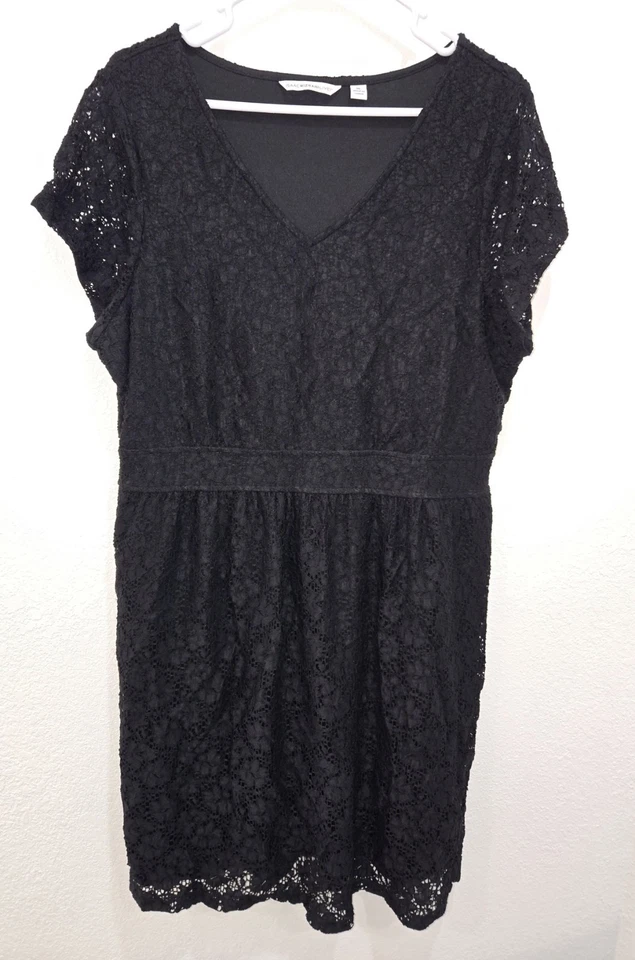 Vestido ISAAC MIZRAHI LIVE Negro Encaje Completamente Forrado, Para Mujer Talla Cintura elástica XL Foto 2 de 4