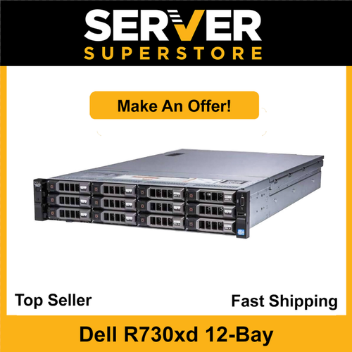 Dell PowerEdge R730XD Server 2x E5-2690 V3 = 24 Cores H730 32GB RAM 2x 4TB SAS