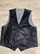 The Original MC Neal Herren Echt Leder Weste Schwarz /Größe 56 / Top Zustand