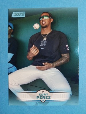 2025 Topps Stadium Club Eury Perez #131 Light Blue Foil Miami Marlins