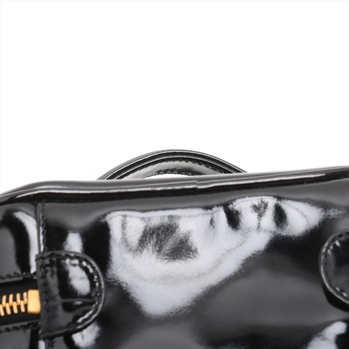 Chanel Coco Mark Patent Leather Vanity bag Black Gold Metal Fittings A01998 thumbnail 6