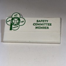 Publix Grocery Store Name tag Badge White RARE Safety Committee Member
