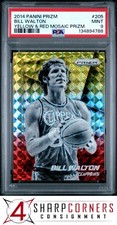 2014 PANINI PRIZM YELLOW & RED MOSAIC #205 BILL WALTON HOF POP 3 PSA 9