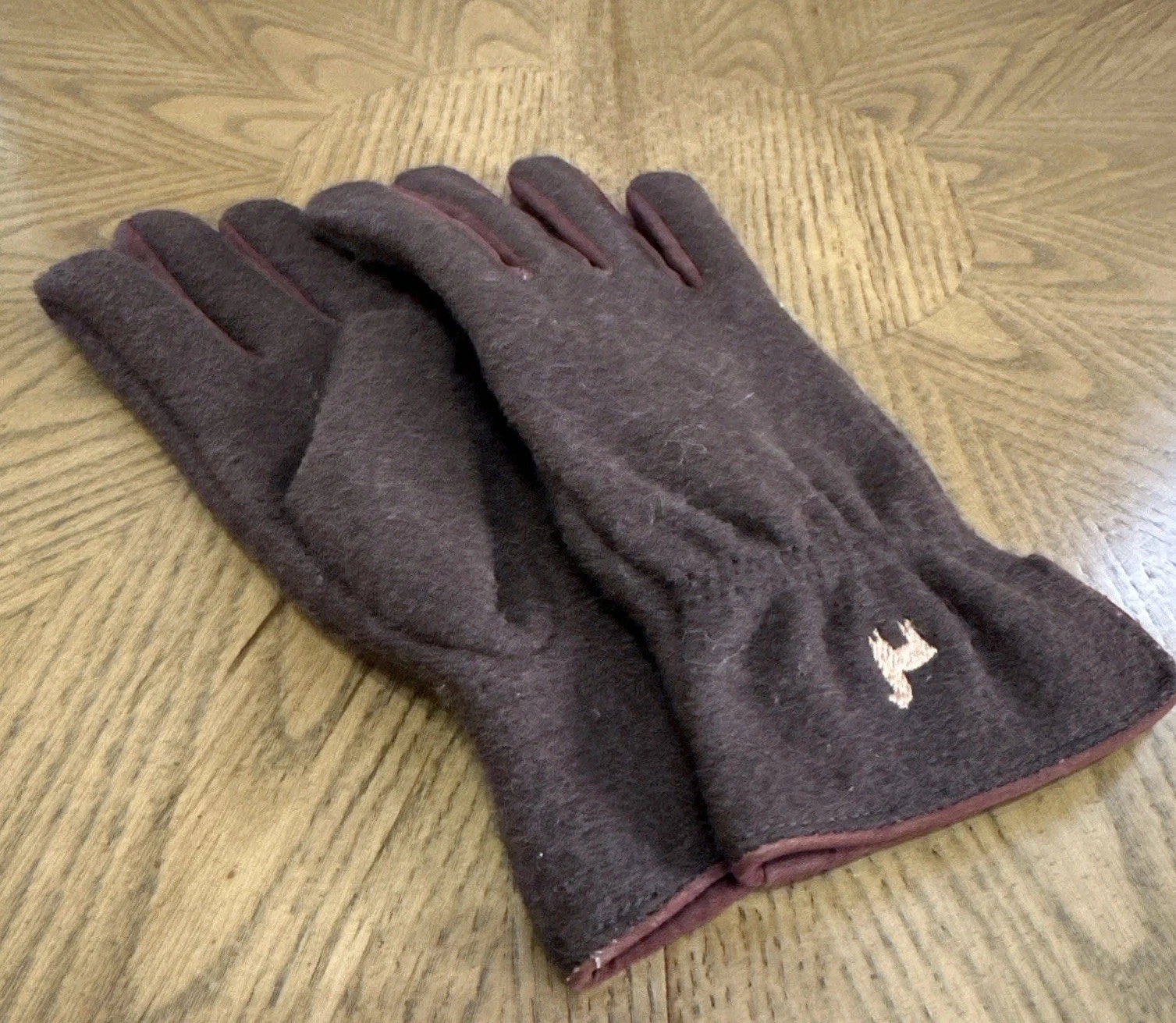 NWOT Lanart Ladies Stylish Brown Felted Alpaca Gloves With Knit Alpaca Lining