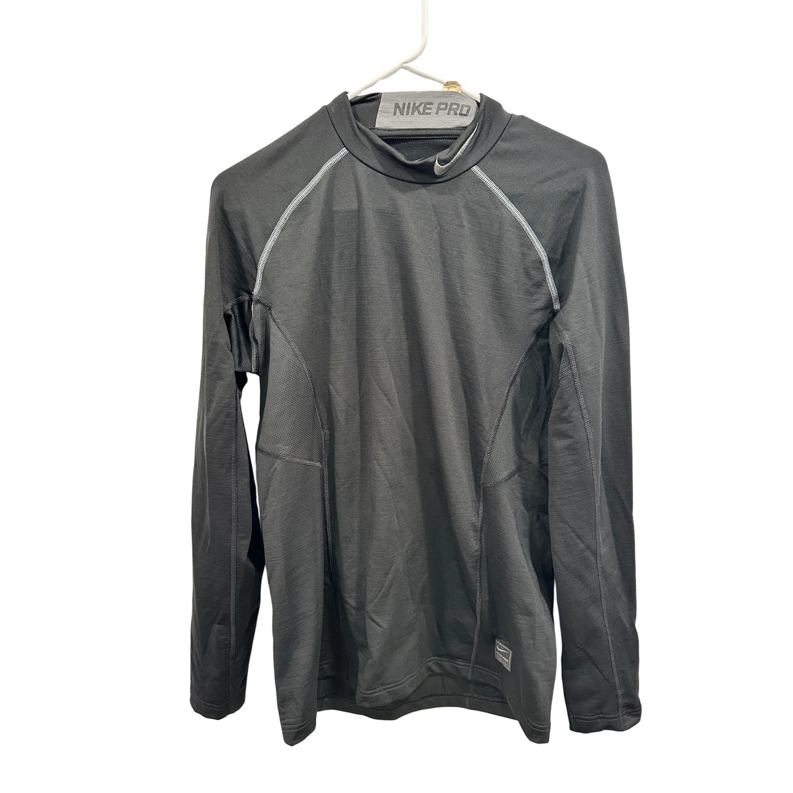 Nike Pro Fitted Long Sleeve Training Top Baselayer Mens Medium Gray Dri Fit