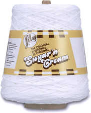 SugarN Cream Cotton Cone Yarn, 14 Oz, White ,...