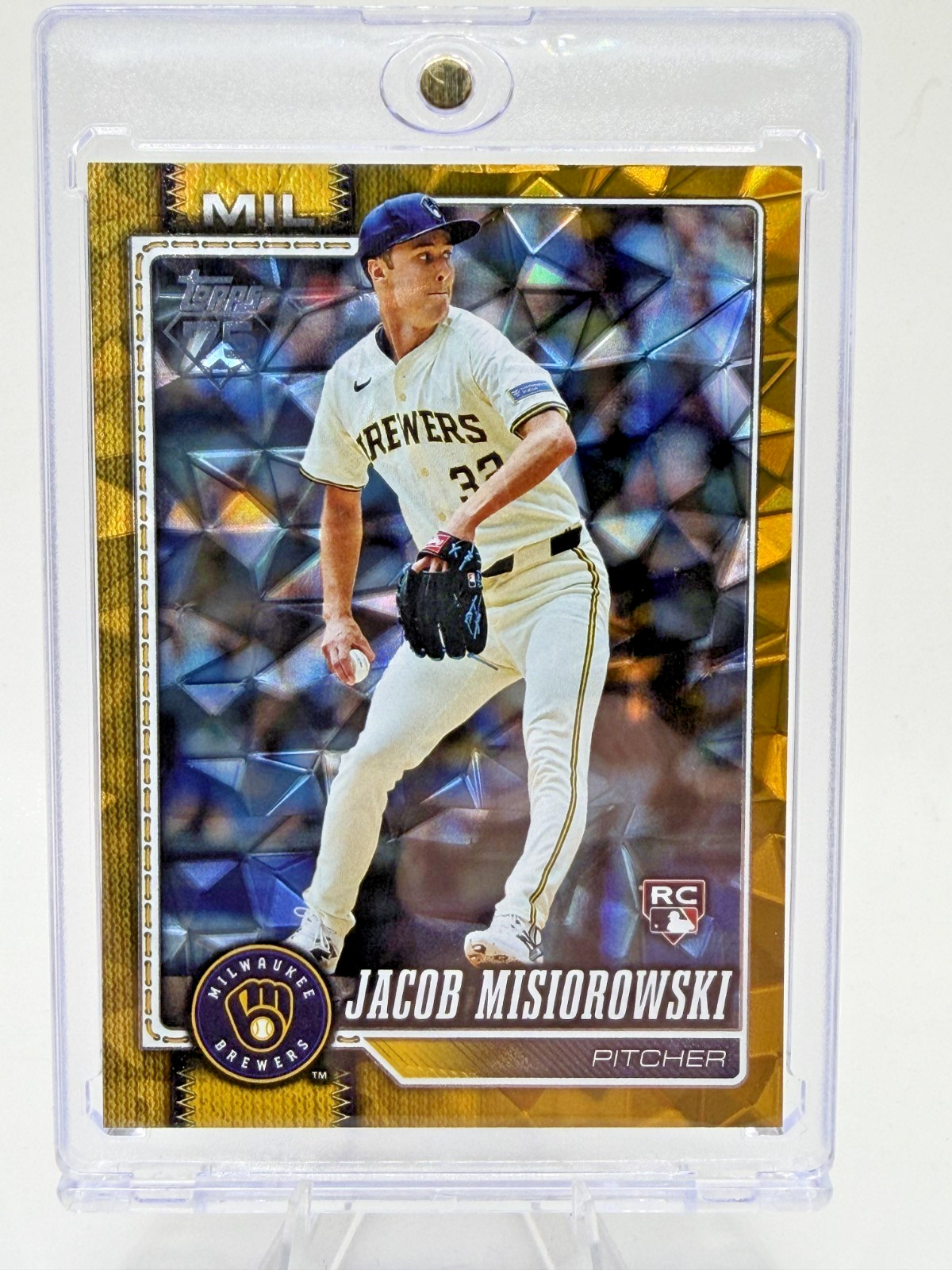 2026 Topps Series 1 - Jacob Misiorowski #10 Gold Diamante Foil /50 (RC) Brewers