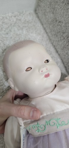 Vintage Antique Porcelain Baby Doll Hand Painted Eyes Open Shut My Little Punkin - Picture 4 of 9