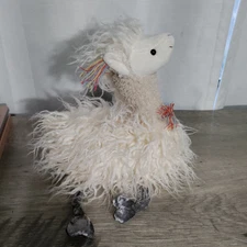 BUNNIES BY THE BAY NWT Dolly Llama  Cream Plush Toy Furry Fringe Boho
