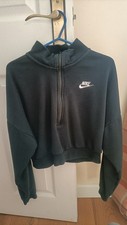 Black cropped ladies Nike sports top, small, half zip, good condition