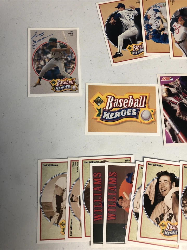 ¿Lote de 81 cartas de Nolan Ryan/Ted Williams/Reggie Jackson 1991 Upper Deck Heroes??Leer Foto 2 de 4