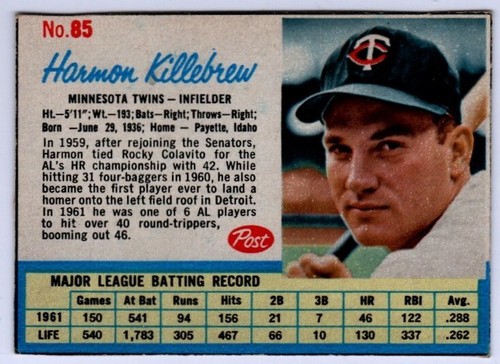 1962 Post Cereal Baseball Cards - PICK YOUR CARD - Stars, Semi-Stars, Commons - Picture 88 of 195