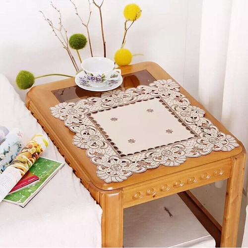 Rectangle Tablecloth Dining Table Cover Vintage Embroidered Floral Lace Doily - Picture 11 of 33