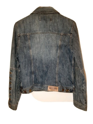 Moschino jeans Vintage Jacket Donna Designer Denim Fall Buttons Pockets size 12 - Picture 2 of 11