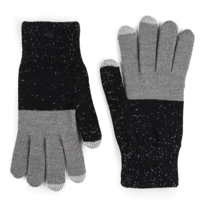 Verloop Color block Touchscreen Gloves Mittens Silver/Black Sparkle Color OS
