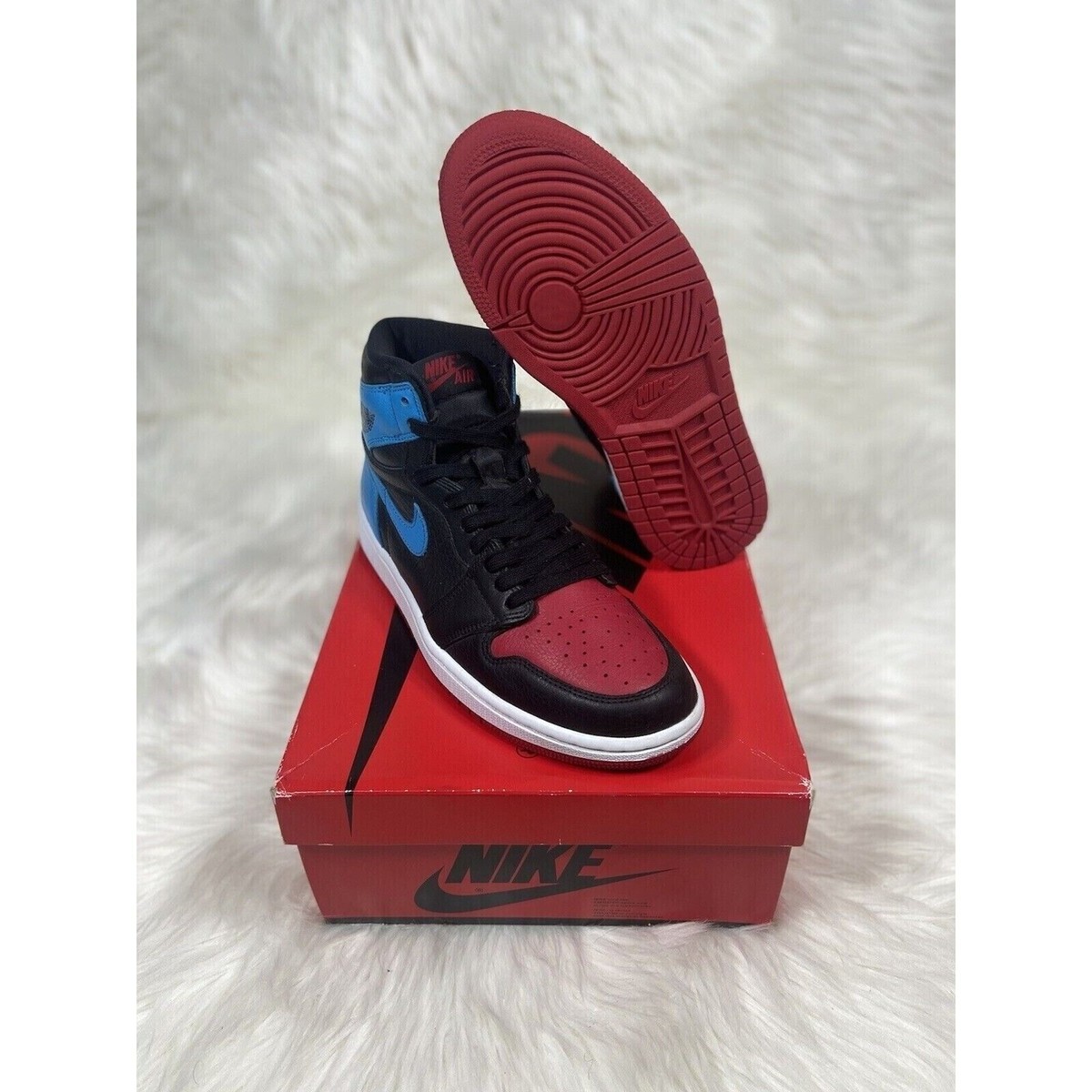 シューズ(男性用) Nike Air Jordan 1 High UNC to Chicago air jordan 1 high unc to chi chicago black blue red - new
