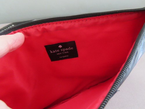 Kate Spade zip top case Poly Make up travel clutch New York skyline Qantas Curat - Picture 3 of 3