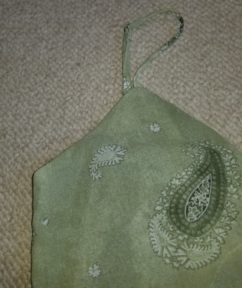 NUEVO CON ETIQUETAS $155 Mono para mujer-MICHAEL KORS-verde paisley Babydoll Fairy sedoso-M Foto 4 de 4