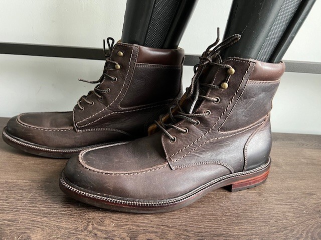 Johnston & Murphy JM Brown Sheepskin Leather Lace up Boots 