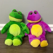 Beanbag Pals Kellytoy Frog Plush Stuffed Animal Toy Green Purple 11"