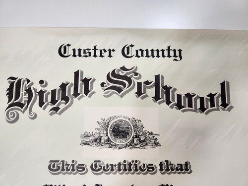 1936 Diploma Custer County High School Miles City Montana Bänder Gold Aufkleber - Bild 4 von 9