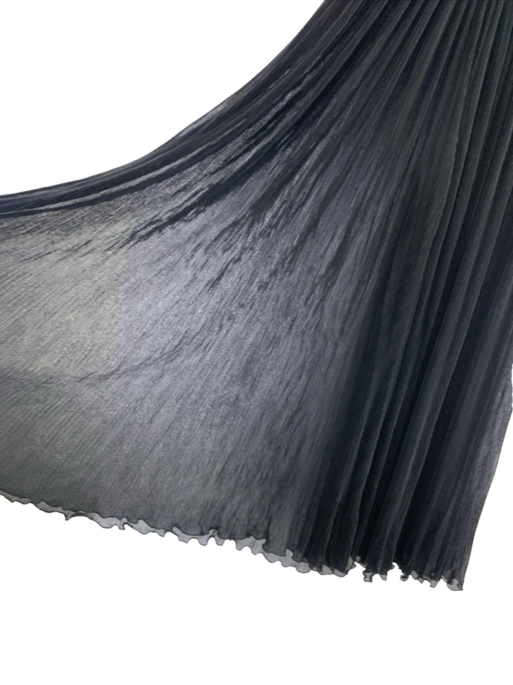 Pantalones Gideon Oberson Cubrir Negros Plisados Pierna Extra Ancha Fluidos Para Mujer Medianos Foto 4 de 4