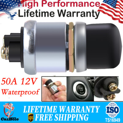For Car Boat Waterproof 20A Switches Push Button Horn Engine Start Starter Track