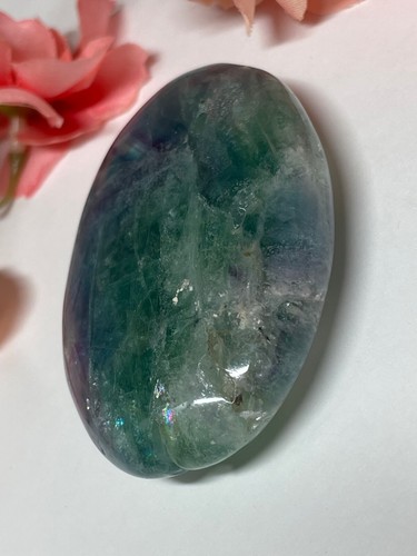 1 Genuine Natural Fluorite Palm Stone Crystal - Picture 28 of 117