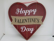 Happy Valentine's Day Heart Shaped Sign 11" X 12  Center Banner Piece.