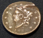1816 large cent n6 r2 variety matron head vg f dug first year rare type coin
