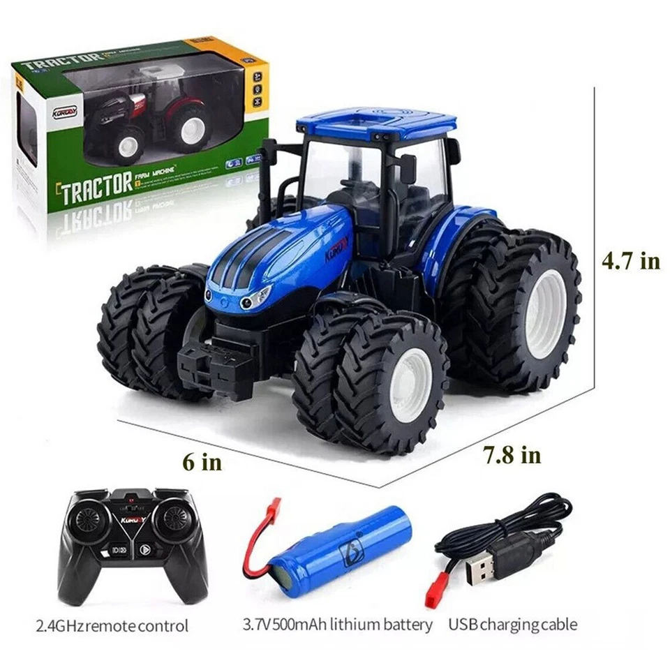 1/24 Remote Control Tractor 2.4Ghz 8 Wheels RC Farm Tractor Toys for Boys Kids - Image 2 of 4