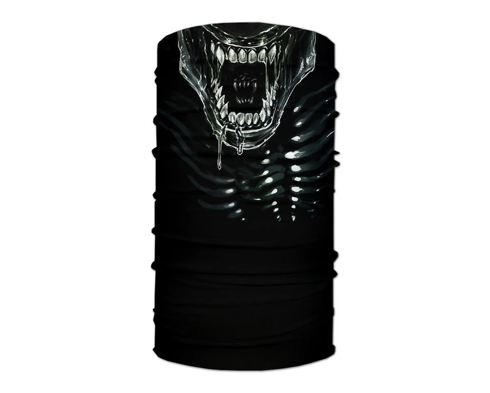 Washable Fabric Face Cover Neck Gaiter Unique Print Xenomorph EU Made - Image 2 of 4
