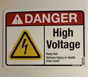 Danger- High Voltage Sign 14x10 Light Weight Metal