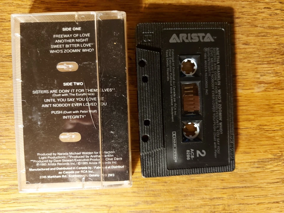 ARETHA FRANKLIN Who's Zoomin' Who CASSETTE Tape CANADA - Image 2 of 2
