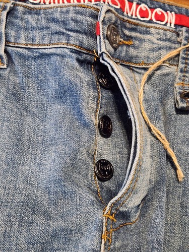 NWT Smugglers Moon Strapped Up Cargo Distressed Button Fly Jeans Size 38x33 - Picture 8 of 13