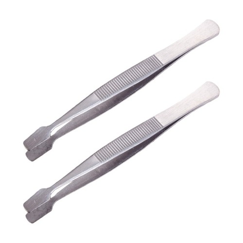 Stamp Tweezers Flat Paddle End Stamp Tongs Curved Stainless Steel