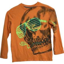 Circo Unisex Youth Long Sleeve T-Shirt Size S Orange Skeleton Sup