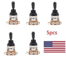5Pcs Guitar 3 Way EPI Metal Guitar Pickup Selector Toggle Switch w/ Black Tip US