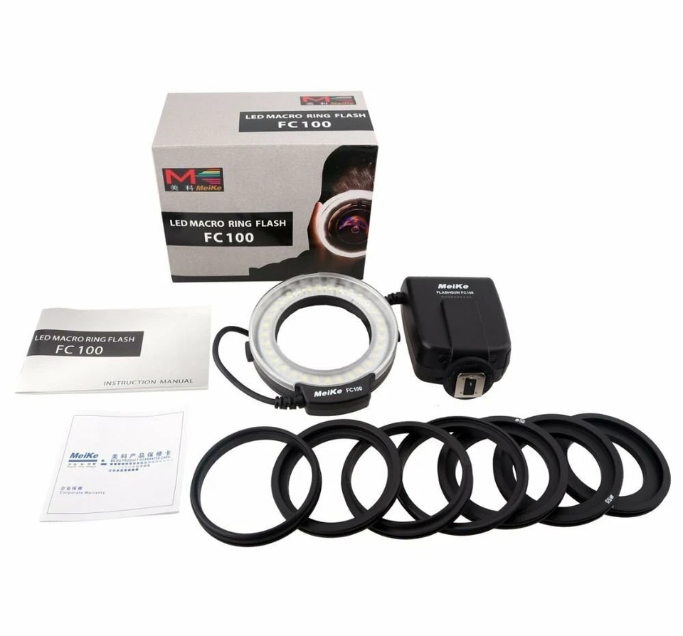 Meike FC100 LED Macro Ring Flash Light for Canon Nikon Pentax Olympus Camera - Image 2 of 4