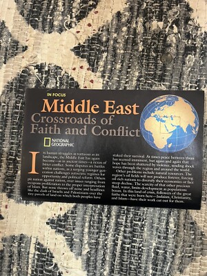 Middle East:Crossroads of Faith & Conflict National Geographic 2002 Map In Focus