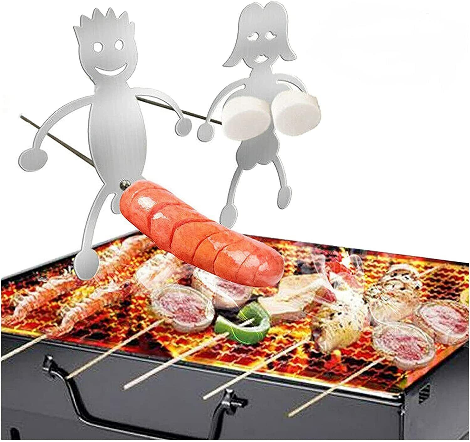 Fourchettes à barbecue 6 pièces, brochettes télescopiques de 85 cm pour  guimauve rôtie et hot-dog