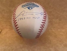 LIVAN HERNANDEZ 1997 WS MVP SIGNED 1997 W.S. BASEBALL BECKETT AUTH 