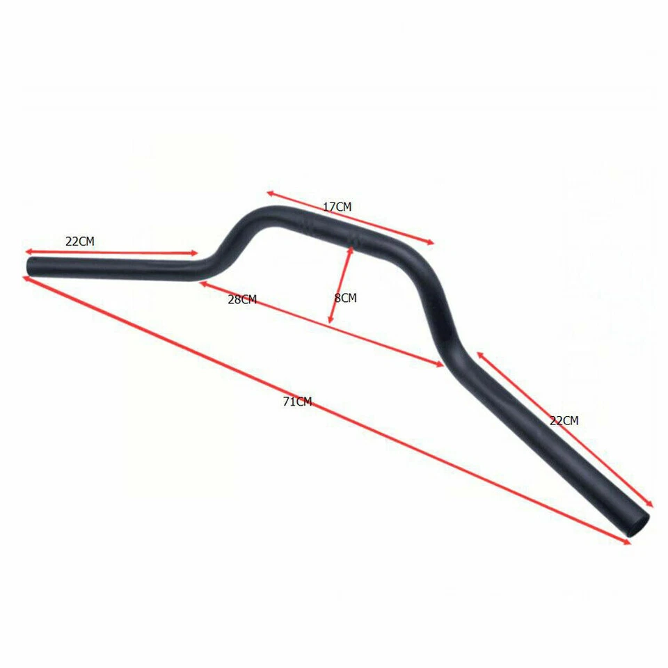 2"Rise Tracker Drag Bars Handlebars 1" 25mm Pullback for Harley Motorcycle Black - Image 2 of 4