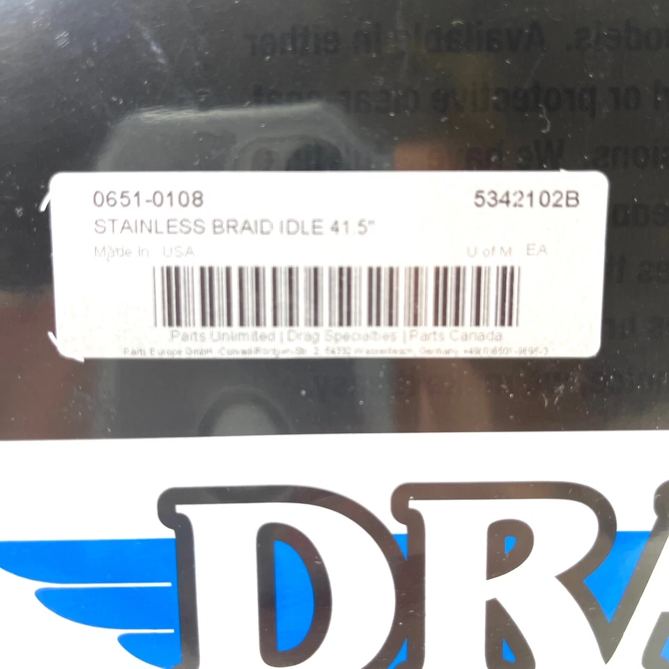 Кабель холостого хода Drag Specialties 41,5 дюйма альтернативная длина плетеный Harley 96-07 - Изображение 2 из 4