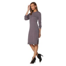 G GIULIANA Size 2X Sweater Dress with Detachable Collar GRAY