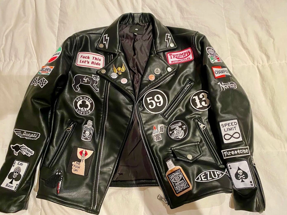 Perfecto стиль 50-х-60-х годов эпохи мужской черный кожаный мотоциклетная куртка. РЕДКАЯ! - Изображение 3 из 4