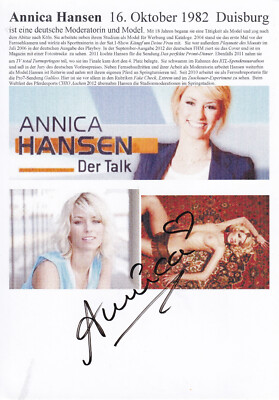 Autogramm - Annica Hansen - Model