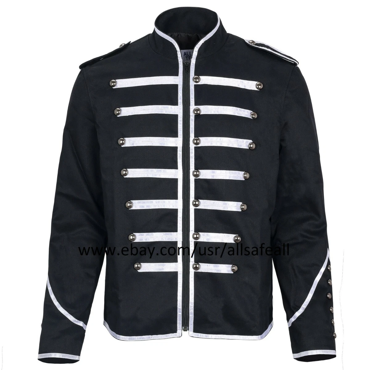 Banned Military Drummer Jacket Black Parade Jacket Goth Punk Adam Ant VTG Style