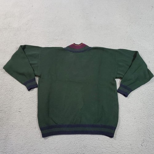 Vintage Bugle Boy Pullover Herren Medium Grün Blau Golf Varsity Tennis 90er V-Ausschnitt - Bild 6 von 18